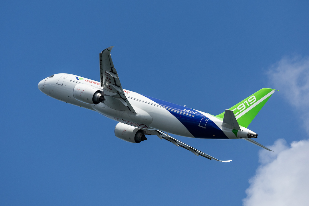 The C919 seats a maximum 192 passengers, and the aircraft has already received more than 1,000 orders from Chinese carriers and lessors